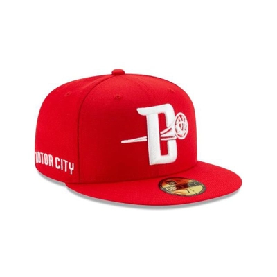 Detroit Pistons Gorra | New Era 2019 NBA Authentics City Series Alt 59fifty Fitted Cap Mexico - Rojos